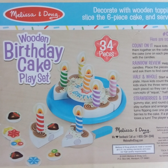Melissa & Doug Wooden Happy birthday cake plate and candles - Picture 6 of 7